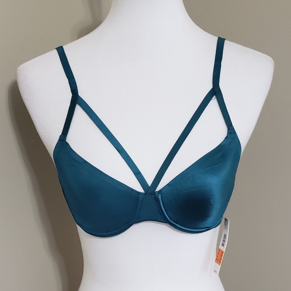 Dark teal strappy bra